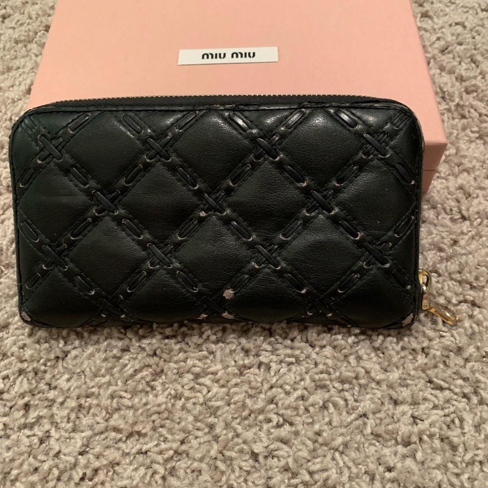 Miu Miu black leather wallet